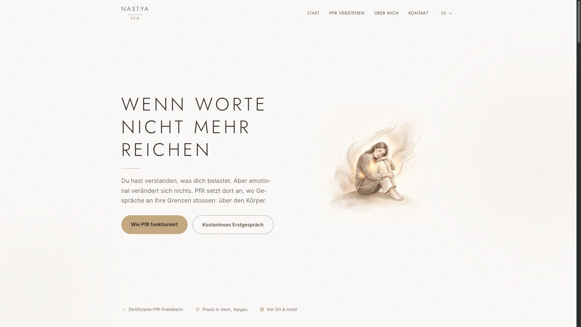 Startseite der Website von Nastya - Personal Fitness Reset