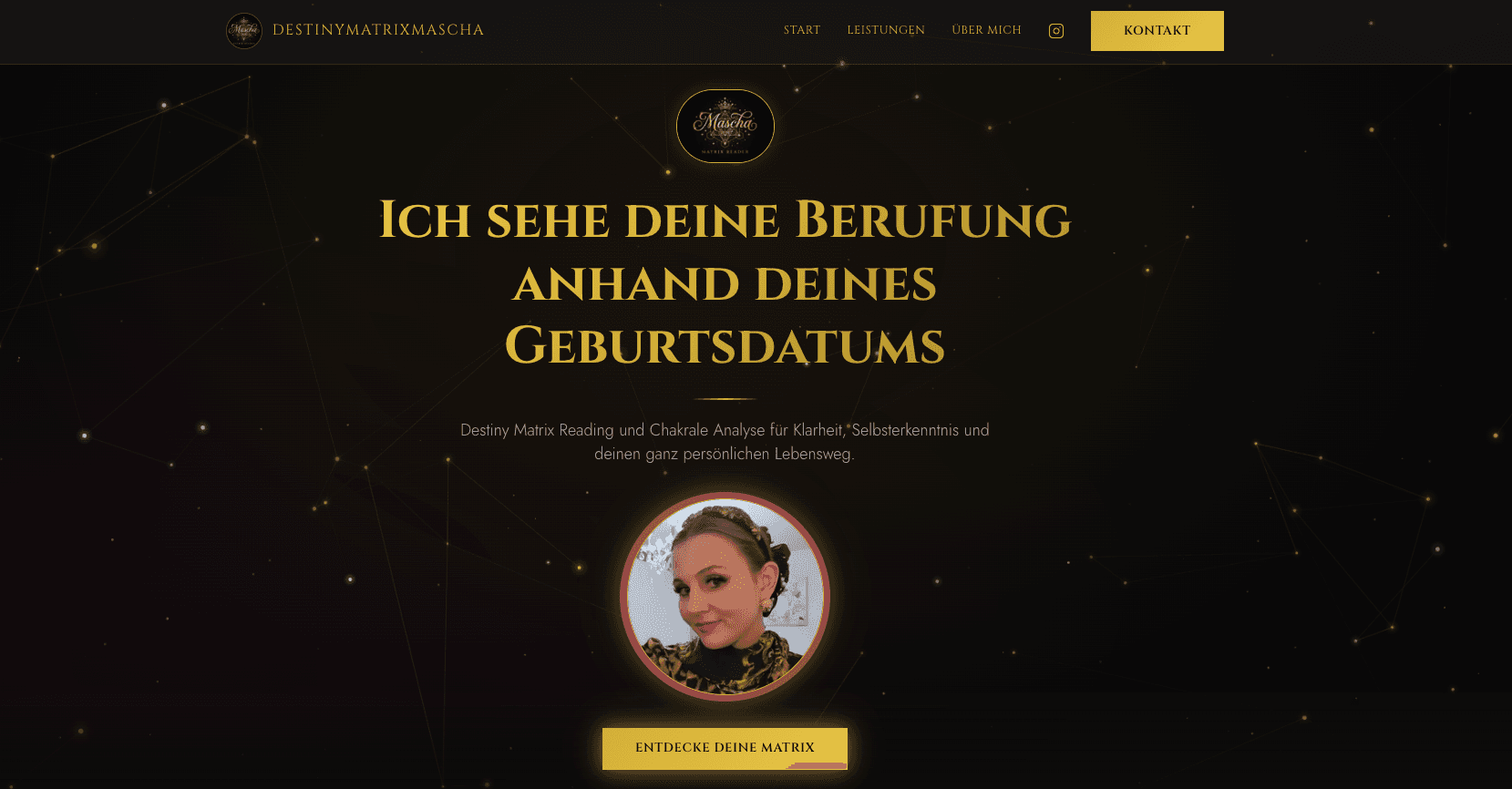 destinymatrixmascha.vercel.app - Hero spricht direkt den emotionalen Trigger an